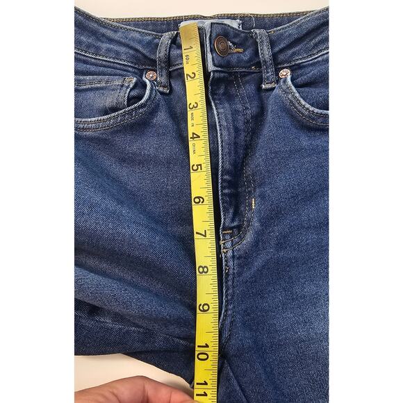 Free people high rise size 27 stretch jeans skinny raw hem ankle crop casual - Picture 4 of 7